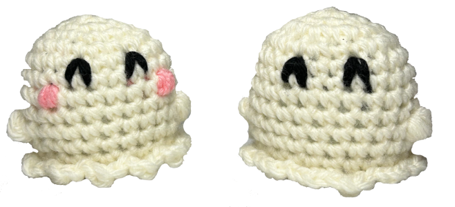 two crochet ghosts